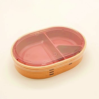 【サンプル】折箱容器 WU-407 わっぱ 透明蓋セット