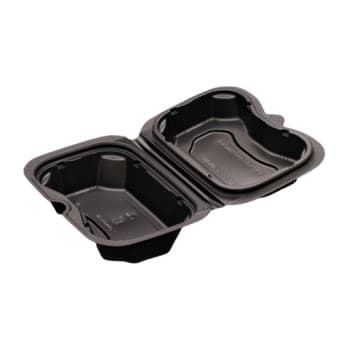 耐熱折蓋 バイオデリカ シェルBOX-80-1 黒25枚|foodware+ 耐熱折蓋 バイオデリカ シェルBOX-80-1 黒25枚|foodware+