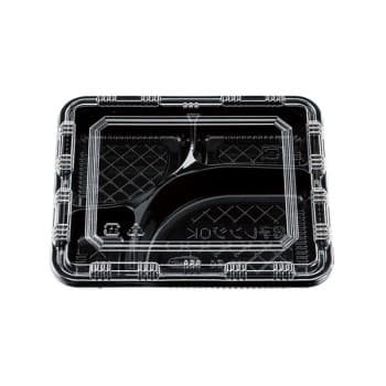 【サンプル】【耐熱フタ付弁当容器】M-50 黒セット