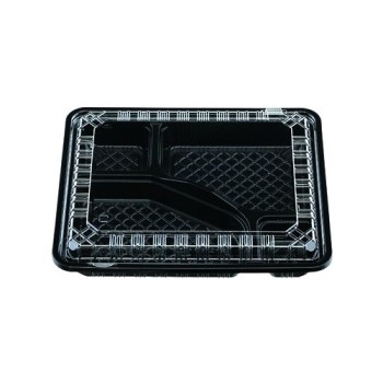 【耐熱フタ付弁当】CY-2-1 黒セット(エコOP)