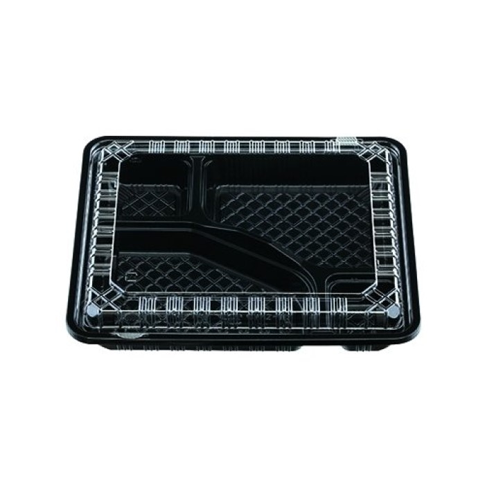【耐熱フタ付弁当】CY-2-1　黒セット　(OPS)