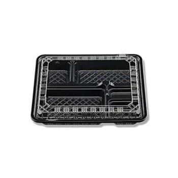 【耐熱フタ付弁当】CY-2-2　黒セット　(OPS)