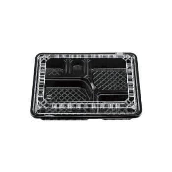 【耐熱フタ付弁当】CY-3-1 黒セット (OPS)