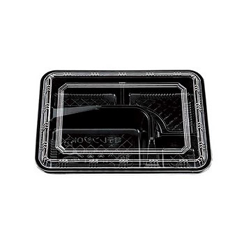 【耐熱フタ付弁当容器】M-53-1 黒