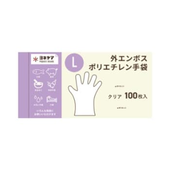 外エンボス手袋　クリア　袋入　L