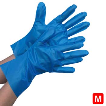 【箱入】ポリエチレン手袋ｽﾄﾚｯﾁα　ブルー＃2114　M　200枚