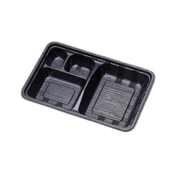 【サンプル】【定番弁当容器】LC-608 黒 フタセット