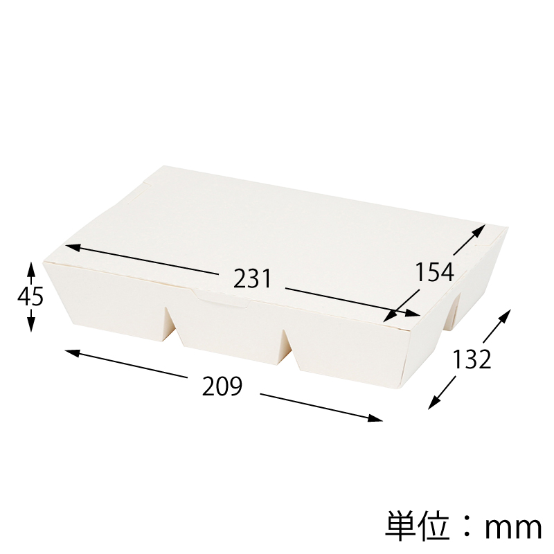 エコランチボックス　6仕切　ホワイト