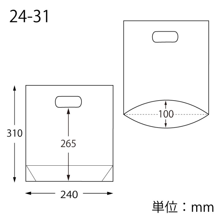 【特価セール】手抜きポリ袋　スタンドパック　＃40　24−31